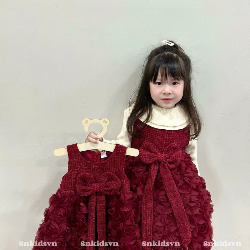 Ánh Vân- váy dạ nơ hoa hồng nổi ( k kèm áo trắng ) 2