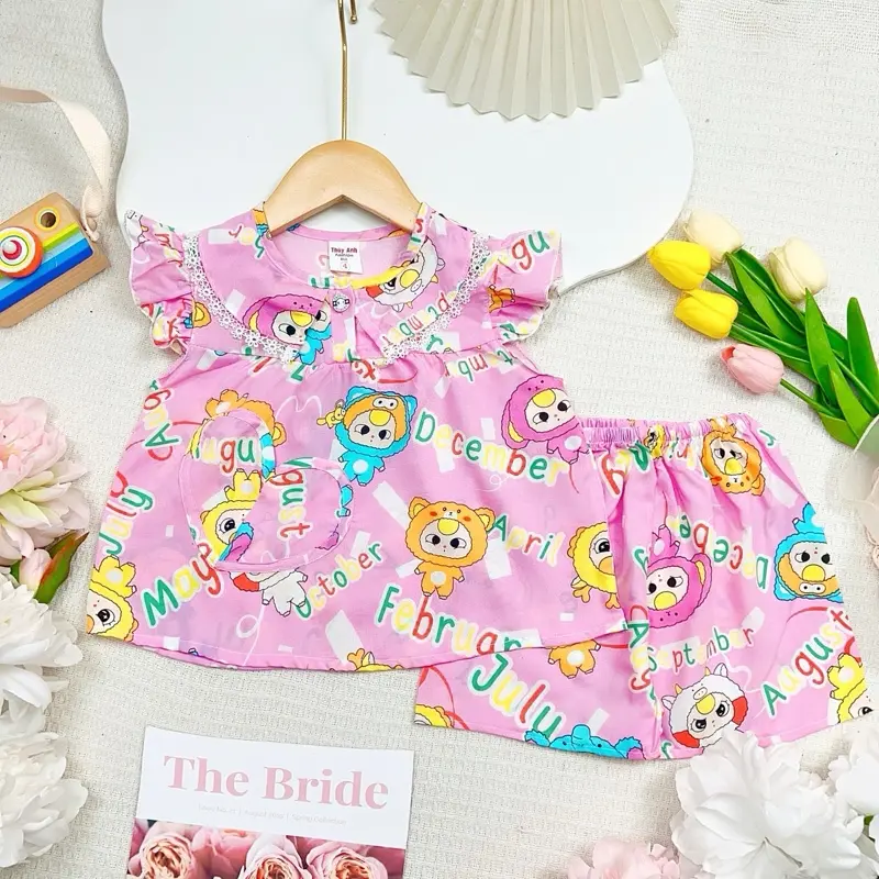 TOLEXINH [9kg-22kg]  đồ bộ tole áo cánh tiên quần đùi bé gái vải loại 1 [FREESHIP]
