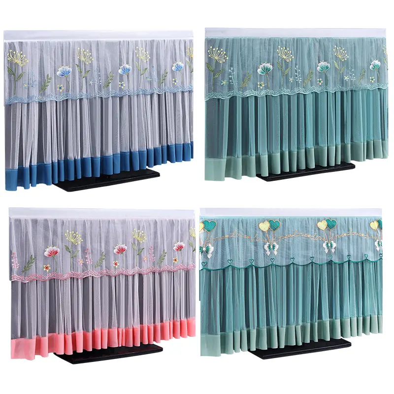 1PC 32 Inch Lace Embroidery TV Dust Cover Universal Monitor Screen Hanging Protector Bedroom Living Room Home Decoration