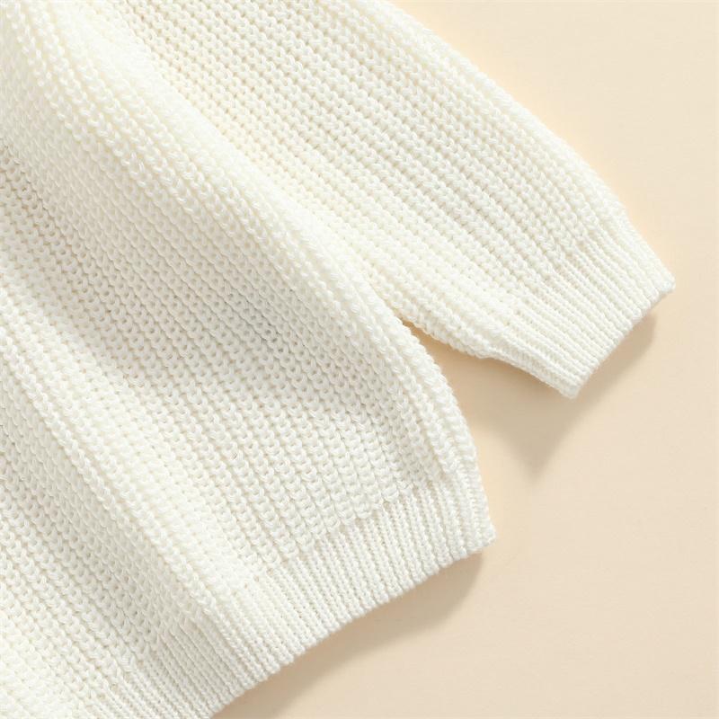 Product Introduction of Baby Girls Boys Autumn Winter Knit Sweater Solid Color Long Sleeve Crewneck Knitwear 50