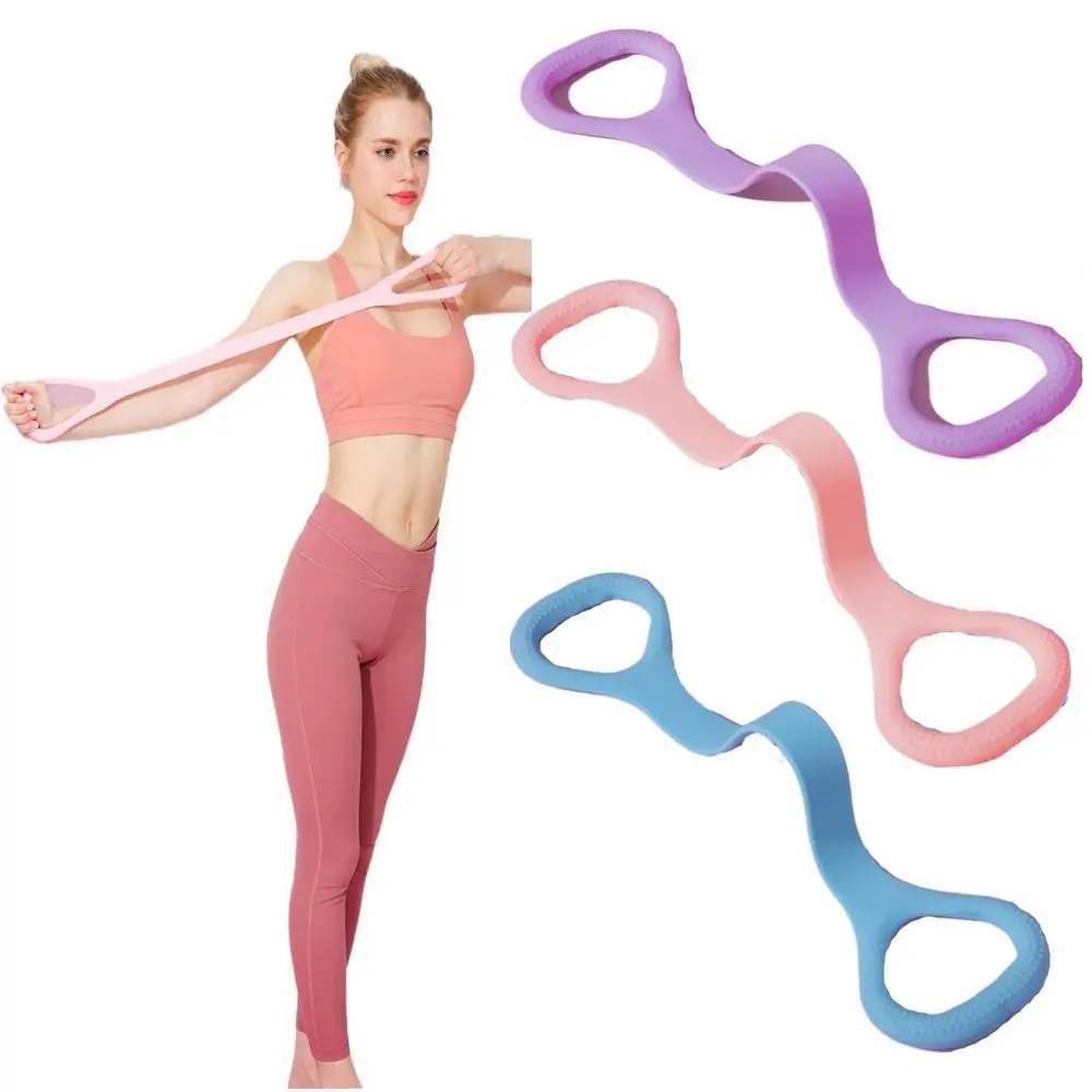 Yoga Tension Band 8-Figure Stretcher Yoga Pilateselastic Band Elastic Rope Portable Yoga Stretching Fitness Band Home Fitness Equipment Arm Back Shoulder Exercise Tension Rope Exercise Room