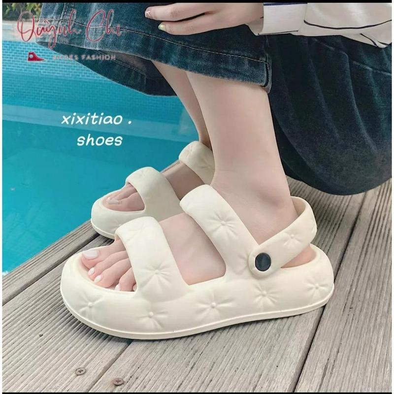 (Loại 1) Dép Sandal Đế Bằng Cao 4 Cm , Dép Quai Hậu Nữ Đế Cao Chất Liệu EVA Siêu Nhẹ XiXiTiao TB533 DéP Shoes GiàY Nhung 1