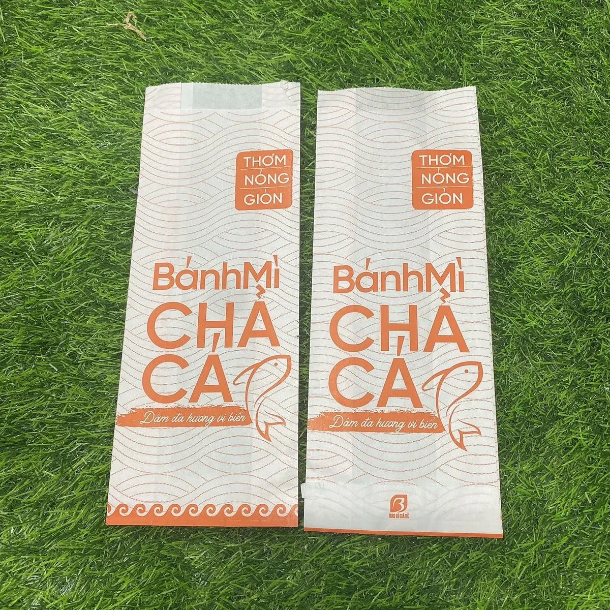 Combo 1000 túi đựng bánh mì chả cá màu cam giấy kraf nhập khẩu