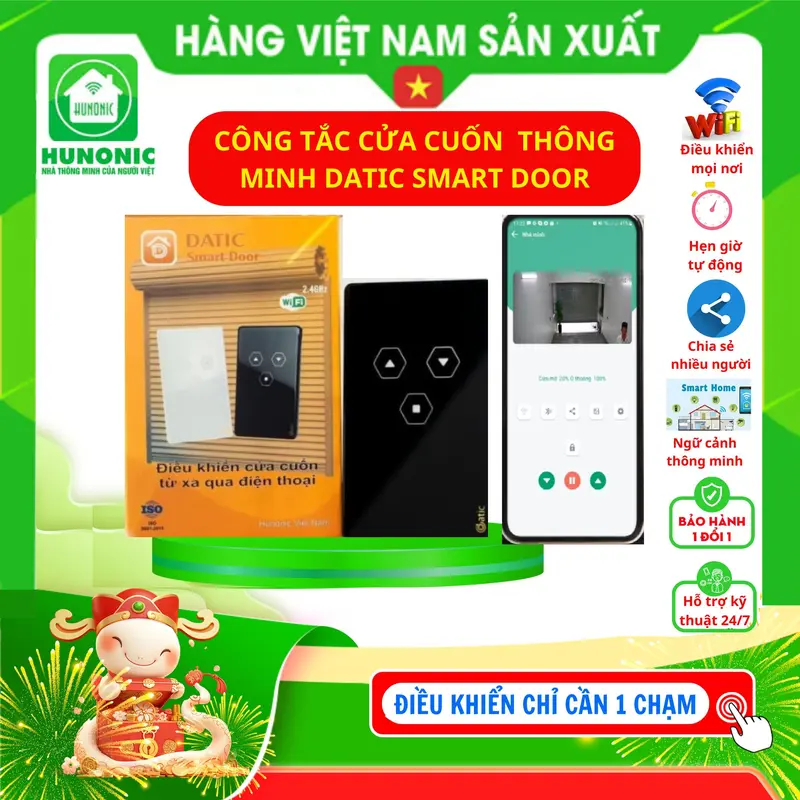 Công tắc cửa cuốn Datic Smart Door kết nối Wifi điều khiển cửa cuốn từ xa qua điện thoại 0