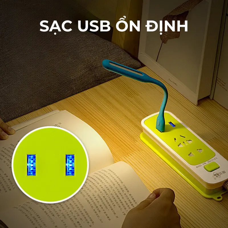 Ổ Cắm Điện Thông Minh Đa Năng Cổng Sạc USB 6 Phích Cắm Chống Giật Tiện Dụng RIN 5