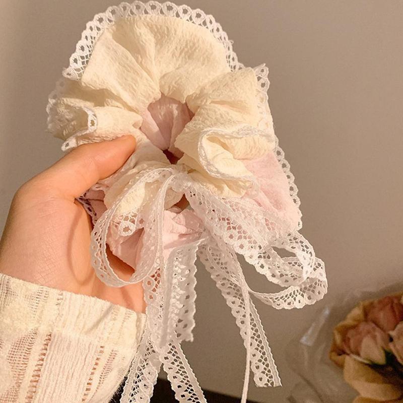 Product Introduction of Scrunchie Ruy Băng Nổi, Thiết Kế Nơ Ren, Dây Buộc Tóc, Nút Thắt Nơ Ruột Hàn Quốc, C0X9 26