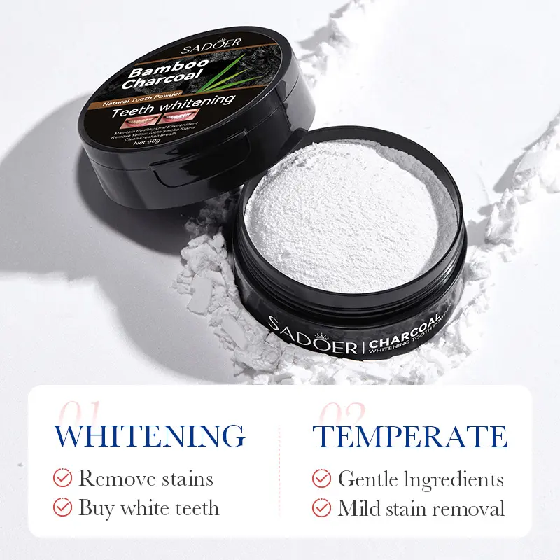Sadoer Bamboo Charcoal Activated Carbon Whitening Toothpowder Tooth Powder Cleaning Teeth Oral Cavity