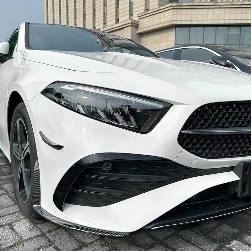 A Pair Front Bumper Outer Side Splitter Canard Trim For Mercedes-benz A Class W177 A180 A200 A220 A250 A35 A45 AMG LCI 2019-2023 2