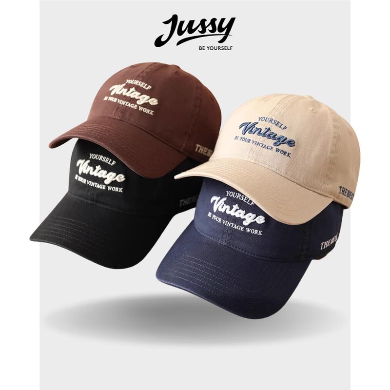 Jussy Mũ Lưỡi Trai Nam Nữ Vintage Chất Vải Kaki Thoáng Mát Phong Cách Hàn Quốc Size 54-58cm Form Chuẩn Đẹp Hat Cap Women