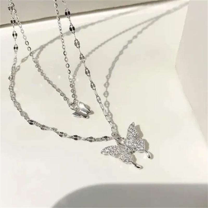Vòng Cổ Mặt Dây Chuyền Mặt Bướm, Thiết Kế Đôi, Thời Trang Nữ, Độc Đáo, Thích Hợp Cho Bé Gái, Vòng Cổ Dây Chuyền Xương Đòn 3