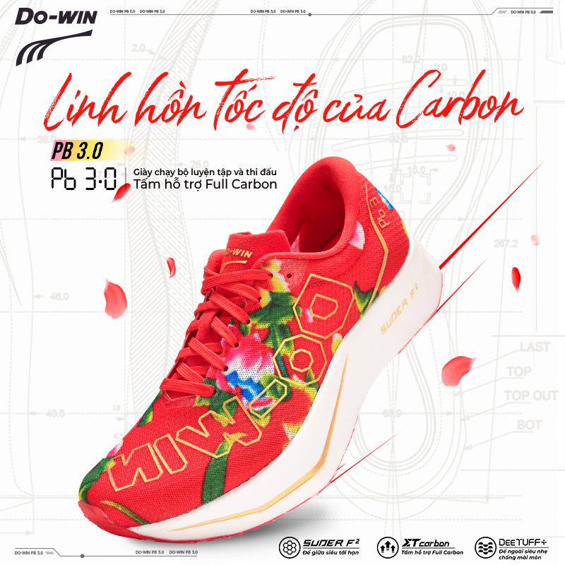 Giày chạy bộ Marathon Full Carbon PB3.0 Phiên bản Hoa Thổ Cẩm Sport Sneaker