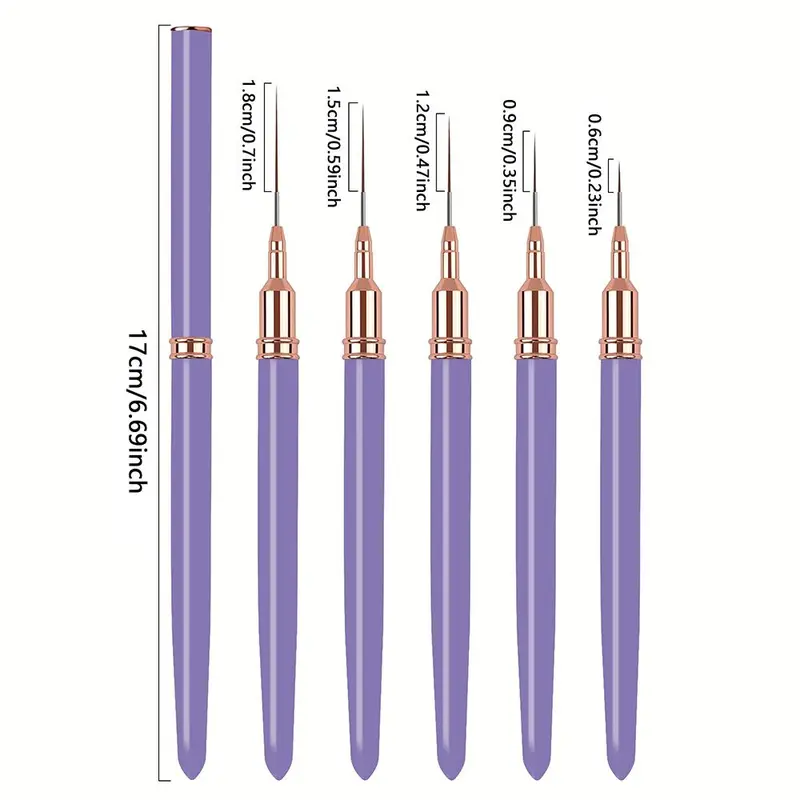 Nail Art Pen Set, 15pcs/set Nail Art Liner Brush, Nail Art Painting Brush, Professional Manicure Tool for Home & Salon Use 1