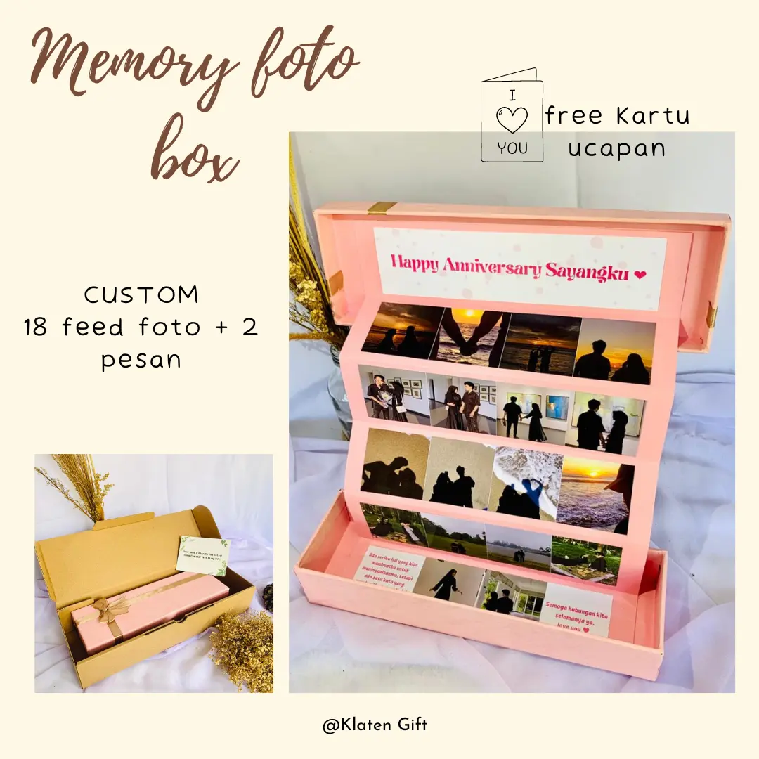 Kado Gift Memory Foto Box / Hadiah Anniversary / Kado Untuk Cowok Cewek Pacar