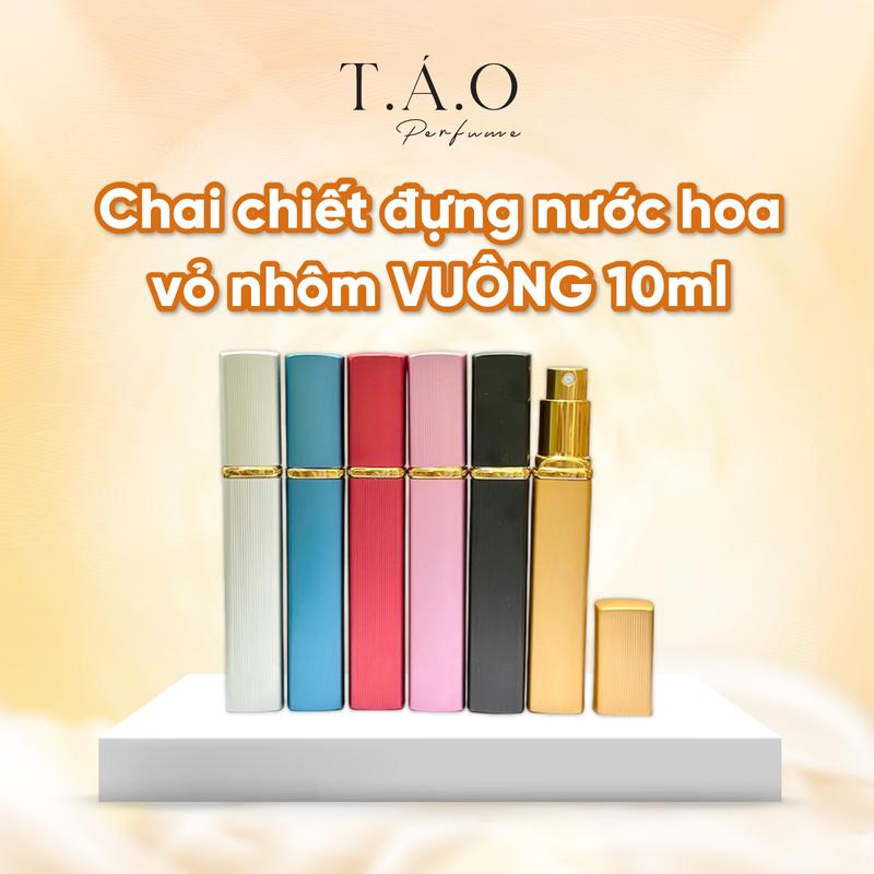 Vỏ chai chiết nước hoa nhôm VUÔNG 2 lớp đủ màu 10ml  dùng để đựng nước hoa chiết, tinh dầu, serum Đựng Gia Vị Đựng Đồ Ăn
