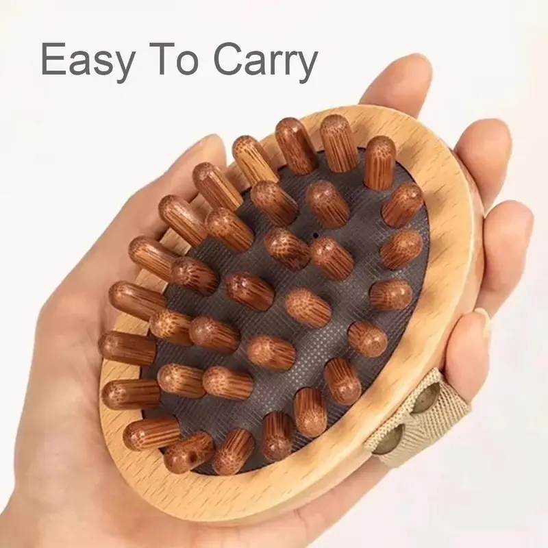 Wooden Body Massager, 1 Count Handheld Body Brush, Air Cushion Meridian Brush, Bamboo Hair Massage Brush, Hair Styling Tool for Women & Men 2
