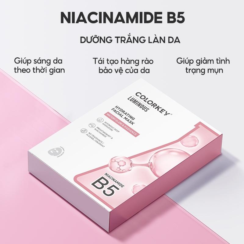 {Beiling Beauty Makeup} Mặt Nạ Giấy Cấp Ẩm Colorkey Luminous Vitamin B5 Facial Mask 25ml Skincare Collagen 2