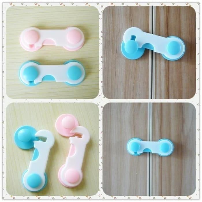 AS4 Wiih PROMO [ Pendek ] Pengaman Laci Kulkas Smile Baby Safety Lock Band Pengunci Gratis ongkir 2