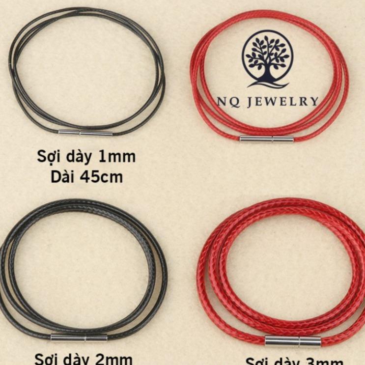 Dây da, dây chuyền Vòng Cổ khóa inox cao cấp - Ngọc Quý Gemstones