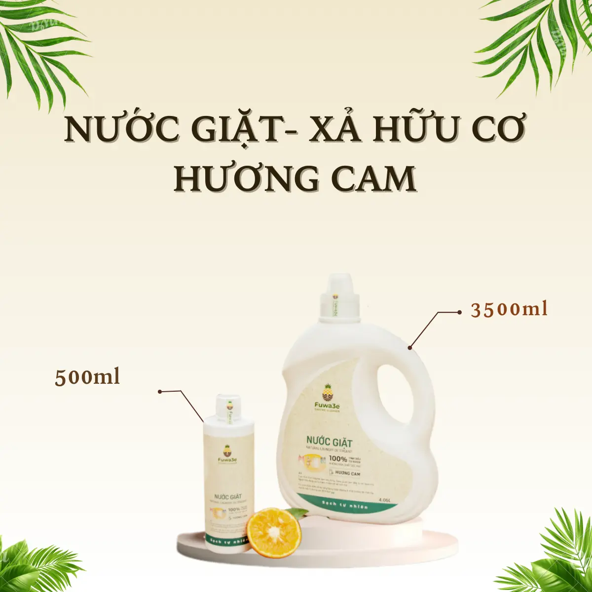Nước giặt hữu cơ HƯƠNG CAM  Enzyme sinh học Fuwa3e cho gia đình và trẻ em Fuwa3e Cho Bé nuoc giac
