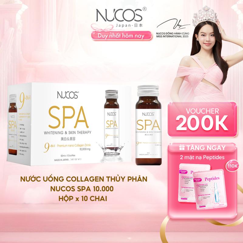 TPBVSK Nước Uống Collagen Nucos Spa 10000mg Hỗ Trợ Da Căng Mịn Chống Lão Hóa Trắng Da Hộp 10chaix50ml