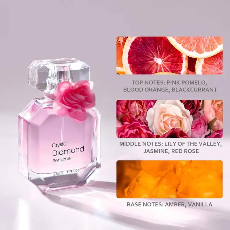 【2 IN 1 BUNDLE】MINISO Crystal Diamond + Eternal Faith Women Official Parfum wanita EDT Perfume 50ml*2 minyak wangi wanita parfum tahan lama Bunga Red 2