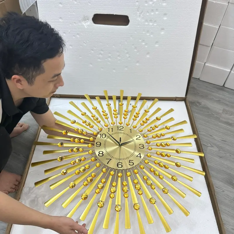Đồng hồ treo tường trang trí giọt nước vàng Decor Phòng 1