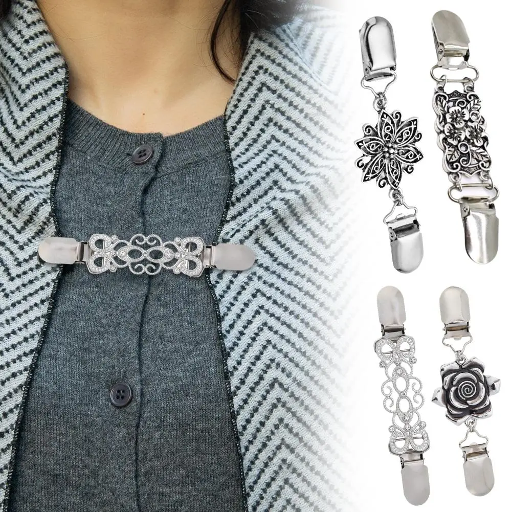 Retro Cardigan Alloy Clip Sweater Dress Clip Women Filigree Cinch Back Of Dresses Shawl Clip