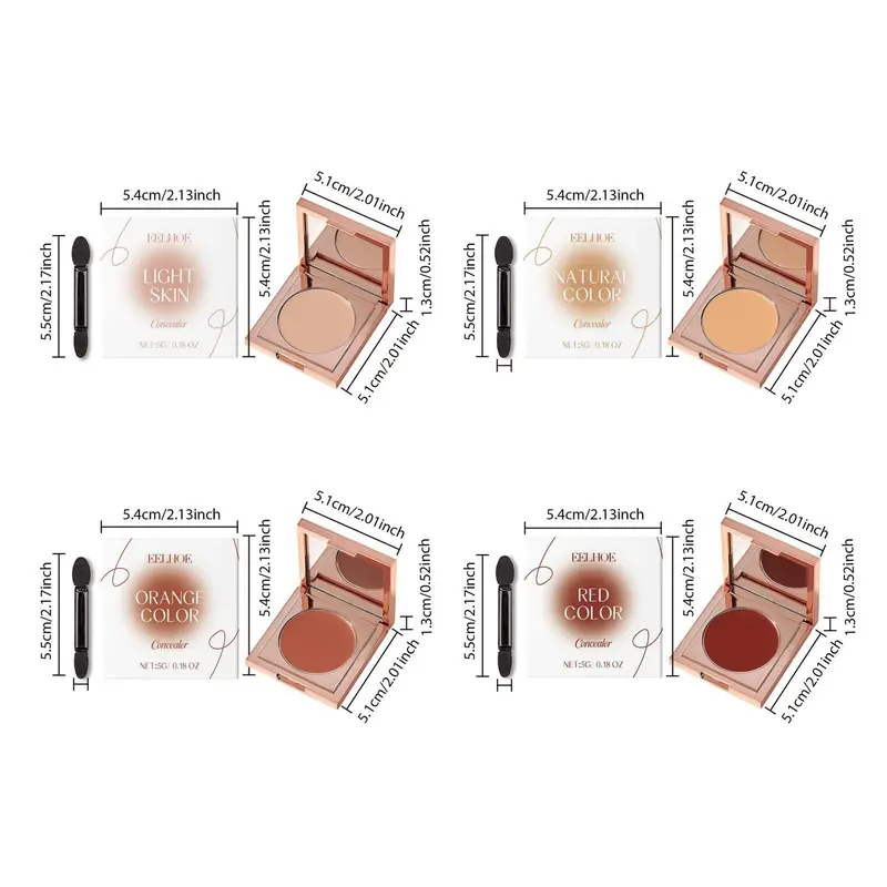 Long Lasting Concealer Set, 4 Counts/set Lightweight Concealer, Natural Concealer, Makeup Accessories, Cosmetic Product for Women & Girls, Foundation 1