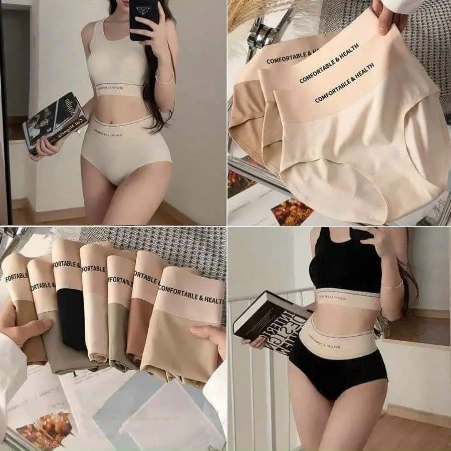 Set 5 quần su lạnh cạp cao 9cm che bụng chất mát mịn - Quần Lót Nữ Women