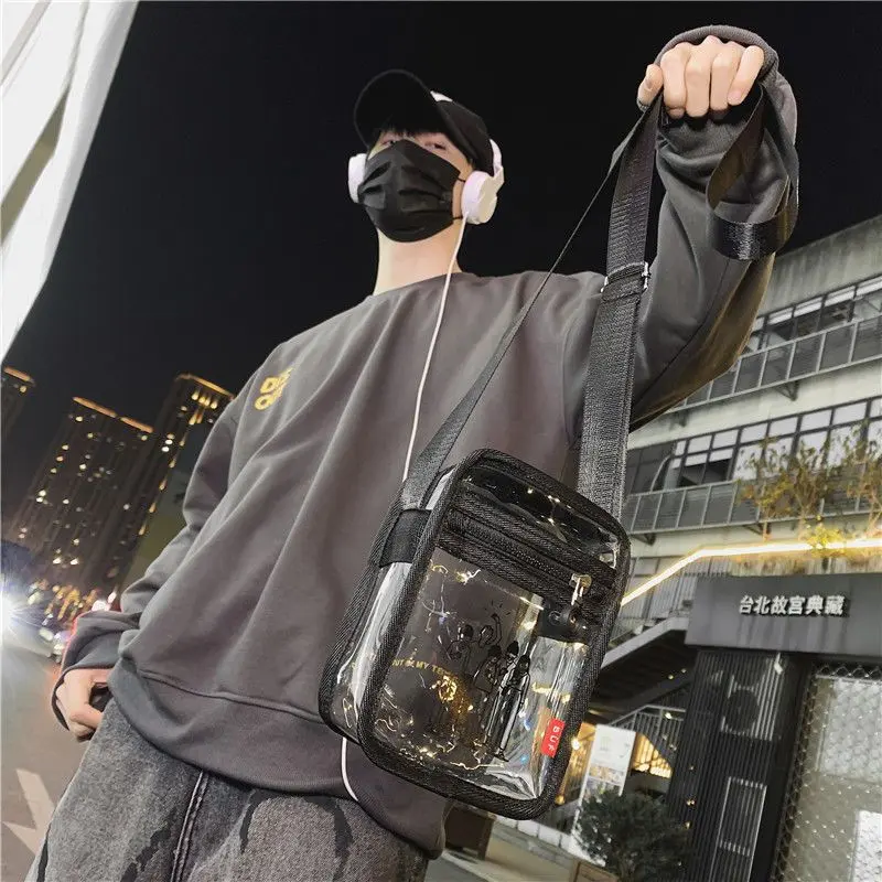 Túi Messenger Thương Hiệu Thời Trang, Dành Cho Nam Và Bé Trai, Chất Liệu Thạch PVC, Trong Suốt, Phong Cách Ins, Thời Trang, Phong Cách Hàn Quốc, Thích Hợp Cho Học Sinh, Túi Đeo Vai Mini Nhỏ, Túi Đeo Vai Bag Đeo Chéo 6