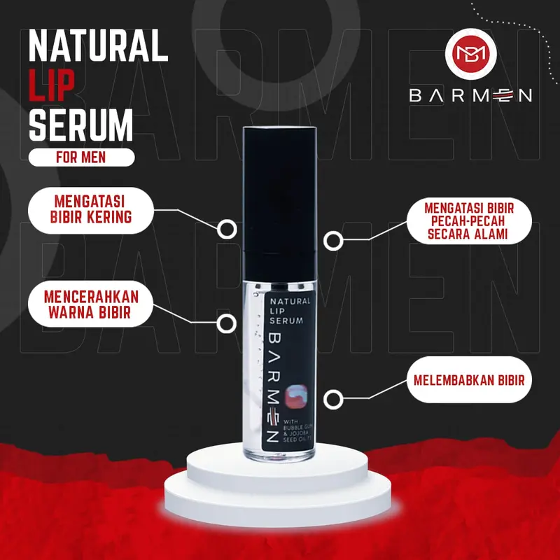 Barmen Lip Serum Untuk Mengatasi Bibir Hitam Pria  Kerutan  Merah Melembabkan bibir kering 100% original Extract Vitamin Pelembab  Mencerahkan Perawatan 4
