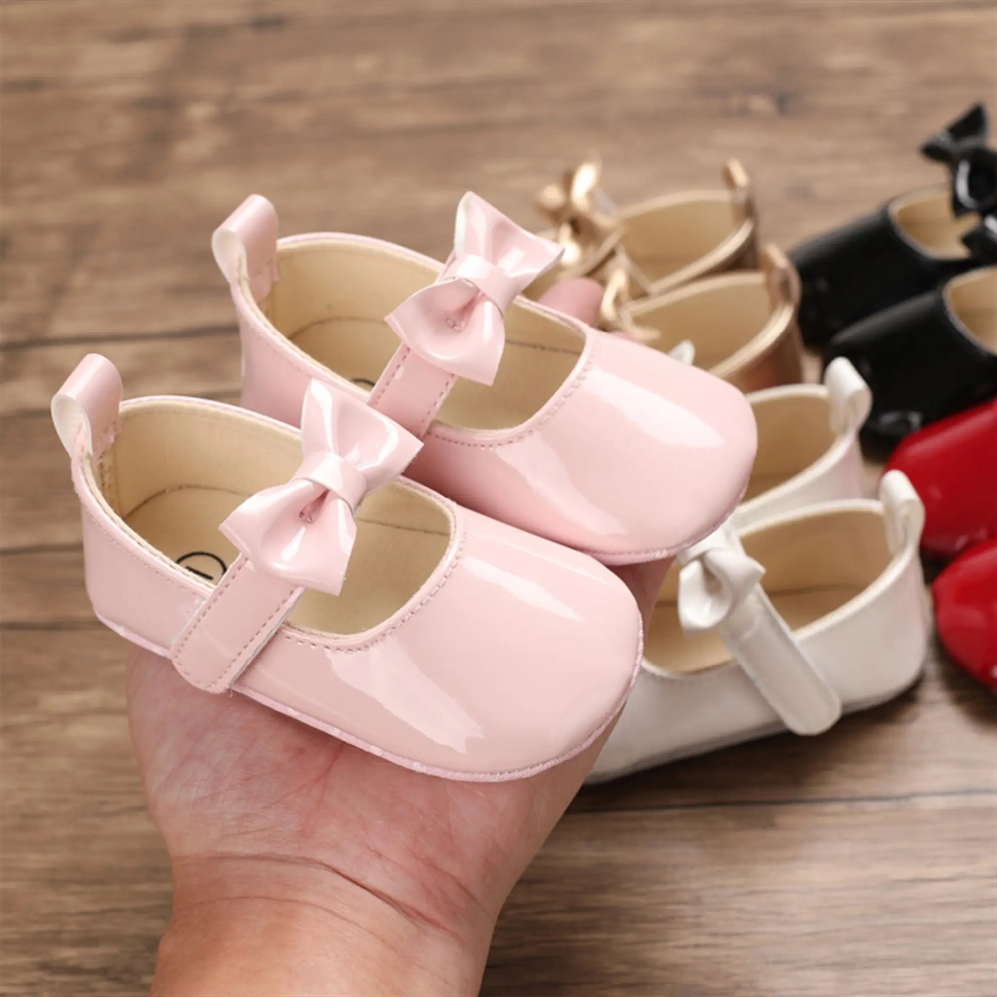 Baby Girls Cute Moccasinss Soft Sole Bowknot PU Leather Flats Shoes First Walkers Non-Slip Spring Summer Princess Shoes