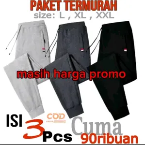 PROMO CELANA JOGER 3PCS CUMA 90RIBU CELANA PANJANG UNISEX CELANA TRAINING sport abu