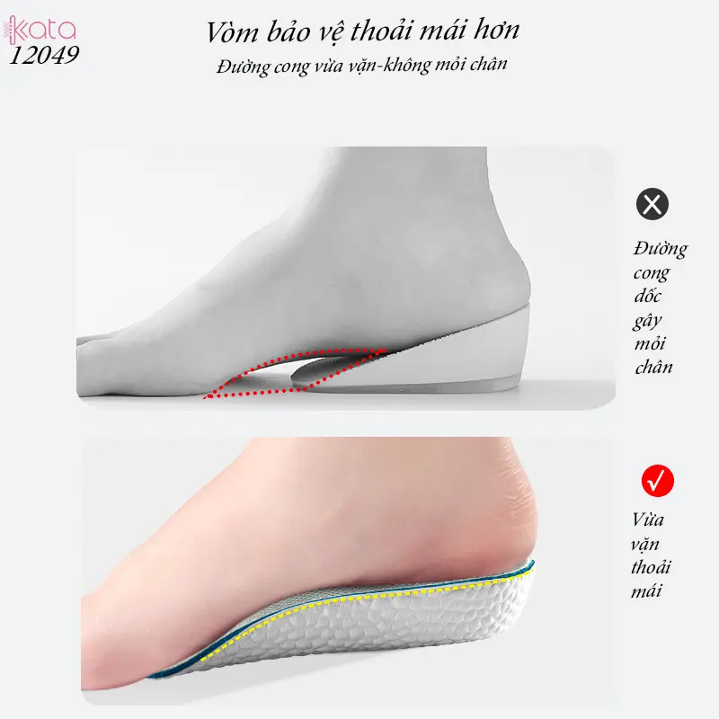 Lót giày nâng chiều cao tạo vòm chân,Đế giảm sốc ,thoáng khí giảm đau chân 12049 3