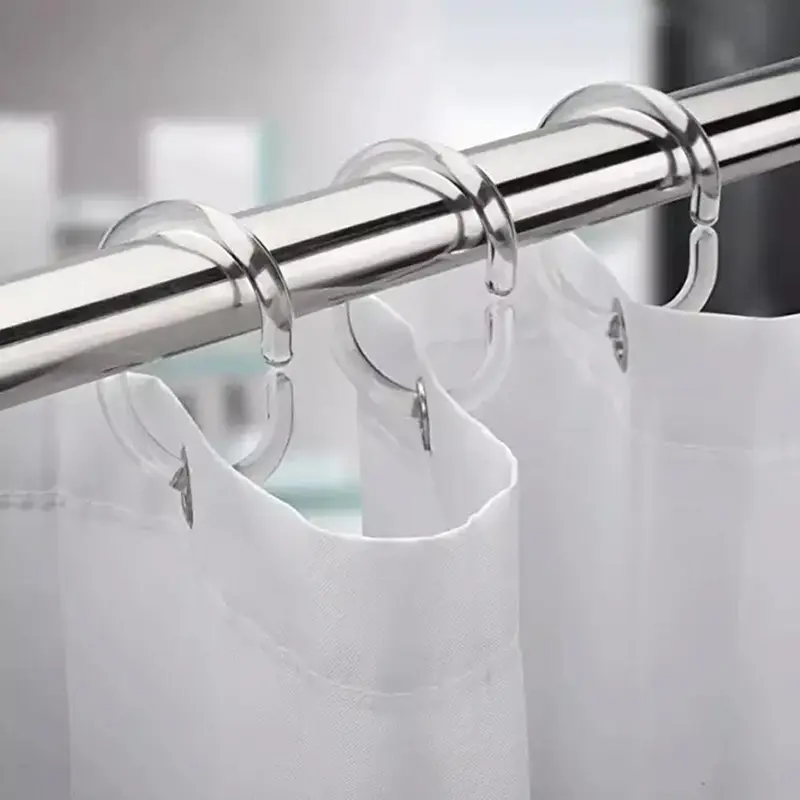 Móc Rèm Tắm, 12 Chiếc, Hình Chữ C, Có Thể Uốn Cong, Vòng Rèm Tắm, Vòng Rèm, Cho Thanh Treo Rèm Tắm 8