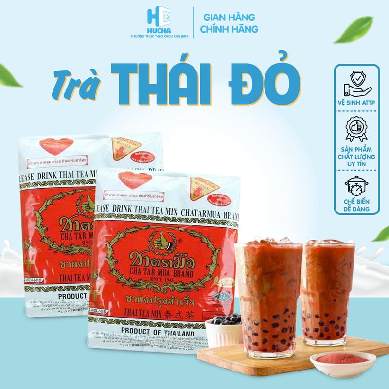 Trà thái đỏ nguyên liệu nấu trà sữa thái đỏ thơm ngon đậm vị gói 100g-nguyên liệu pha chế Hucha