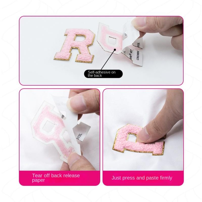 Product Introduction of 26pcs Coloured A~Z English Letter Clothes Stickers Patch Stickers Alphabet Adhesive Fabric Stickers DIY Towel Embroidered Fabric Applique on Clothes 19