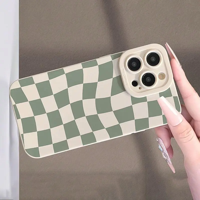 Unique Checkerboard Pattern Phone Case, Fashion Phone Protective Cover, Phone Accessory Compatible with iPhone Series, Protector, Cellphone, Smartphone 2