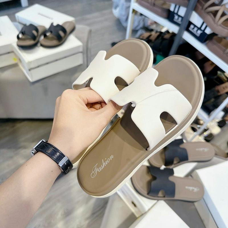 TS Dép nhựa quai Hm siêu hott, chất mềm đi êm, size 35-39, 2 màu trắng đen - Nữ, DéP 8
