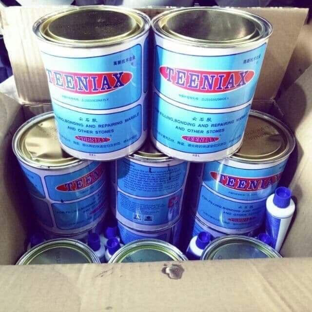 Bộ Keo dán đá gạch đá hoa cương 2 thành phần Teeniax và tuýp pha loại 1kg giá sỉ
