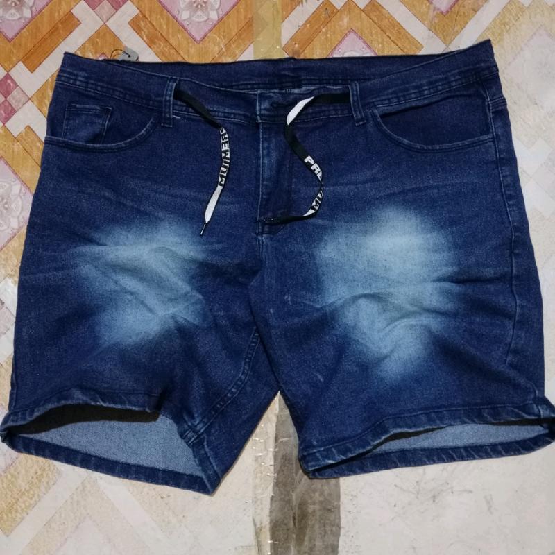 celana jeans pendek pria bahan stret/ melar ukuran extra super jumboretro Santai bigsize Shorts Pria Distro 2