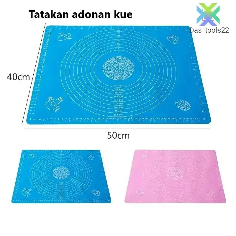 Tatakan Alas Adonan Kue Silikon 40x50Cm Anti Lengket Baking Mat Giling Roti Donut