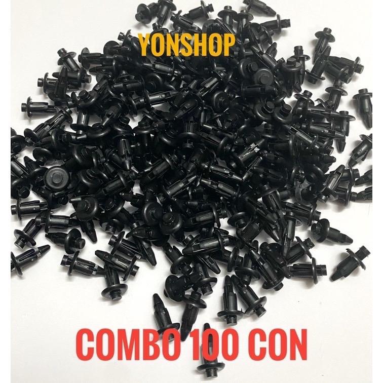COMBO 100 Con Ốc Nhựa, Chốt Nhựa Bấm Dàn Áo Xe Máy ( 6 Ly )