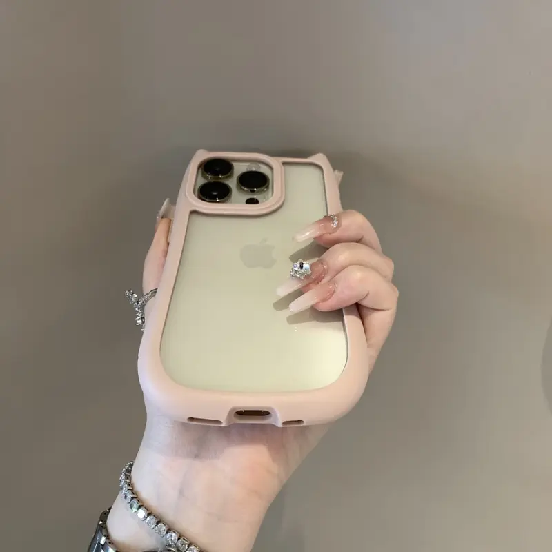Ốp Trong Suốt Tai Mèo, Thiết Kế Dễ Thương, Tương Thích Với iPhone 16, 11, 12, 13, 14, 15, 16, Pro Max Và Pro Max Plus, Ốp Lưng Acrylic Cứng Chống Sốc, Silicon Mềm, Kawaii Funda 4