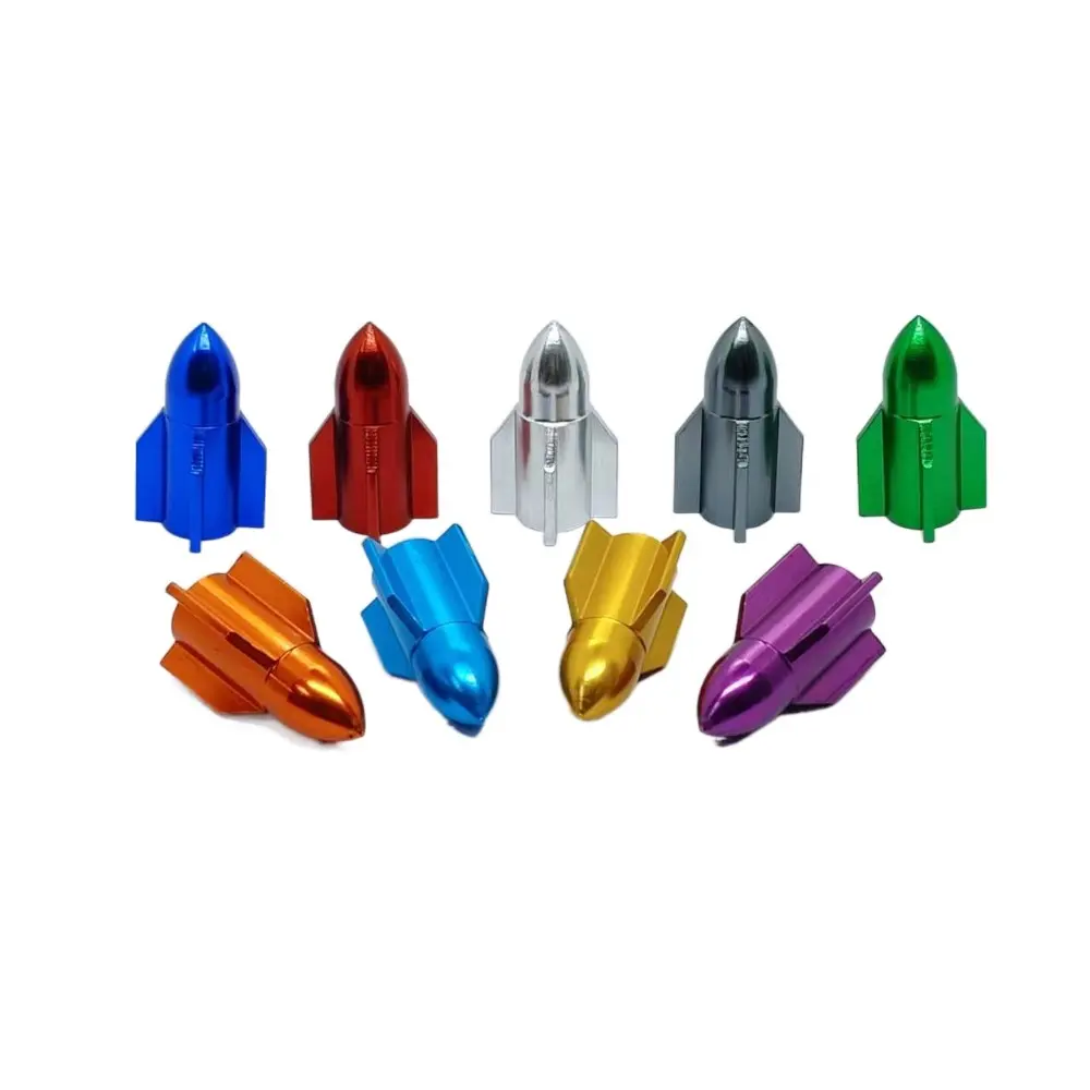 Cap Air Cap Airtight Cover Aluminum Alloy Car Tire Valve Cap Dustproof Rocket Shape Motorcycles Air Dust Cap Multicolor Universal Aluminum Tire Valve Stem Caps Truck