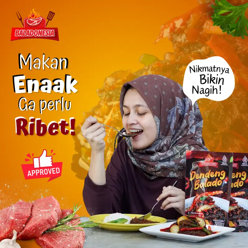Gratis Ongkir Dendeng Sapi Baladonesia 200gr / Oseng mercon Daging  / sambal balado pedas enak lembut dan gurih tanpa bahan pengawet 2