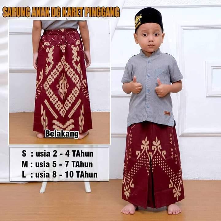 Product Introduction of sarung anak instan dengan karet pinggang Muslim Nyaman Katun Kain Motif Batik Pendek Panjang Salur Tangan Pria Koko Baju Dewasa Setelan 3