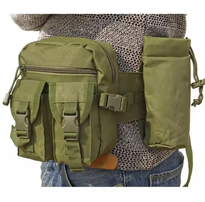 Tas Pinggang Tactical dan Tempat Botol Minum Pria Wanita Model Slempang Bisa Lepas Pasang