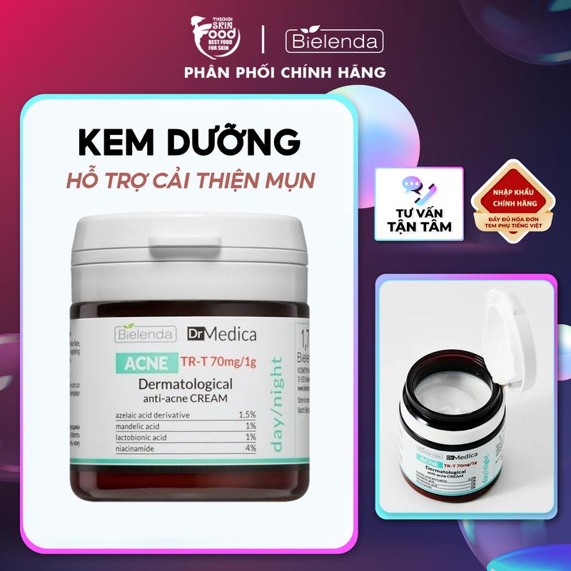  Kem Dưỡng Hỗ Trợ Cải Thiện Mụn Bielenda Dr Medica Anti Acne Dermatological 50ml Nữ Women Skincare 