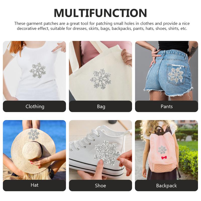 Peta Menyeterika Pakaian, Tampalan Appliques Kepingan Salji Berlian Buatan, Hiasan Pakaian Kostum Ular, Resin Berlian Fabrics Pelekat 6